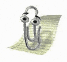 Clippy the paper clip raising his eyebrows.