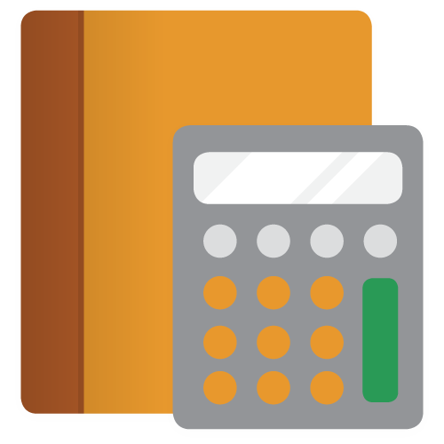 A calculator overlaying a notebook. A calculator overlaying a notebook.
